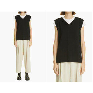 Rosetta Getty Knitted Cashmere Sleeveless Vest In Black Size M $820